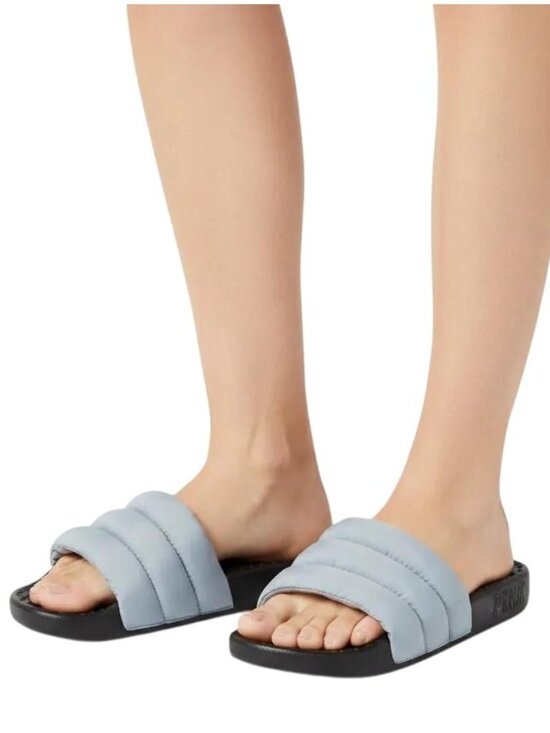 Victoria's Secret PINK Shoes - Victoria's Secret PINK Women's Gray/Black Puffer Slide Size Large (9/10) NEW
